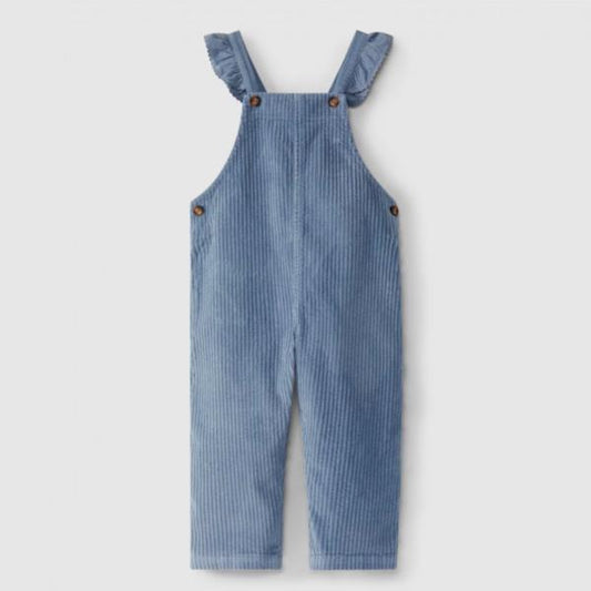 Peto Overall De Pana Ancha Con Bolsillos Trasero Color Indigo Laranjinha