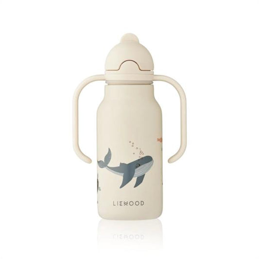 Botella De Agua De Acero Con Asas Kimmie Sea Creature / Sandy 250ml Liewood