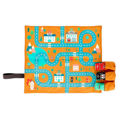 Mantel Circuito Coches Mostaza Monneka