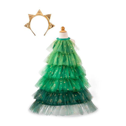 Vestido de Árbol de Navidad con Tocado Talla 5-6 Años Great Pretenders
