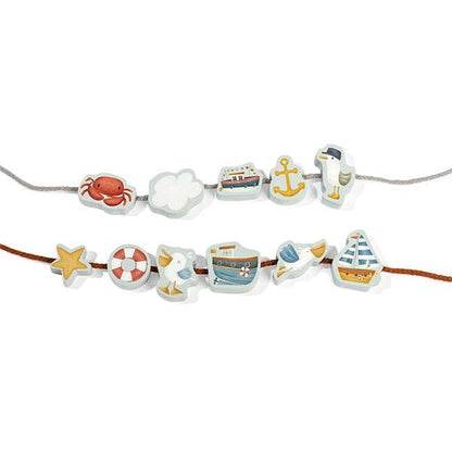 Figuras Madera Enlazar Cordones Little Dutch Azul