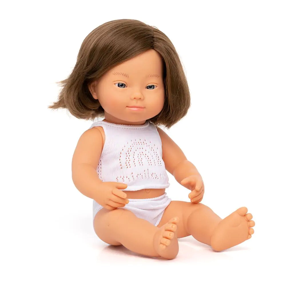 Muñeca Bebe Caucasica Sindr Down 38cm