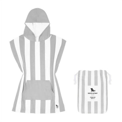 Poncho Secado Rapido Dock & Bay Gris 2 A 4 Años