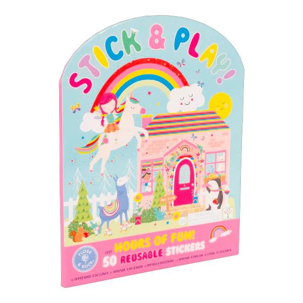 Libro Pegatinas Reutilizables Rainbow Fairy Stick and Play Floss and Rock