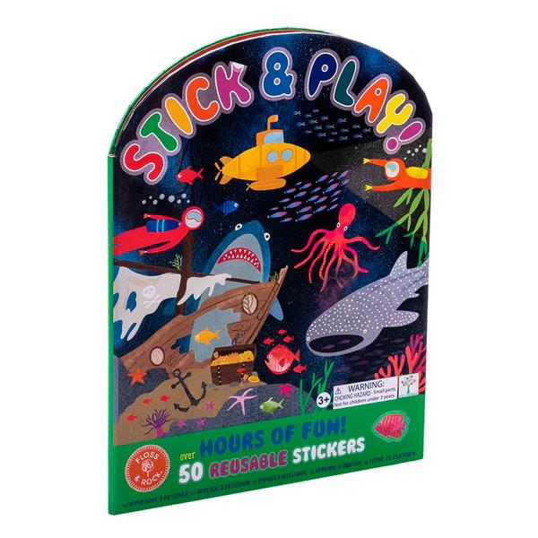 Libro Pegatinas Reutilizables Deep Sea Stick and Play Floss and Rock
