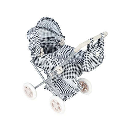 Cuco con Ruedas Muñecos Vichy Negro La Nina