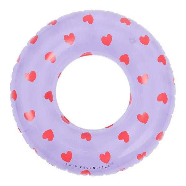 Flotador Transparente Corazones Lila 55 Cm