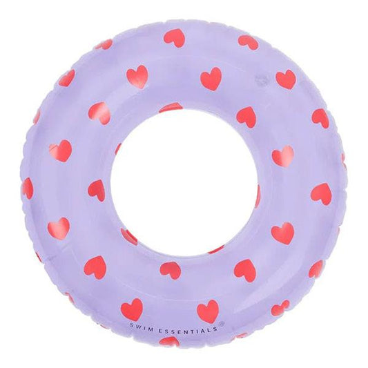 Flotador Transparente Corazones Lila 55 Cm