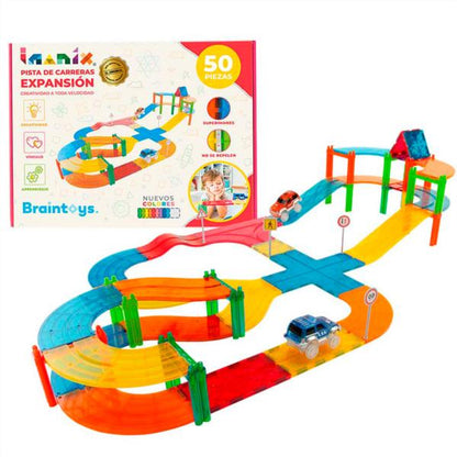 Braintoys Imanix Pista De Carreras 50 Piezas (Incluye Dos Coches)