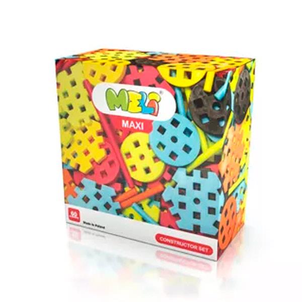 Bloques Meli Maxi Constructor Set 60 Piezas Palos Y Ruedas