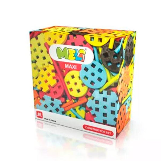 Bloques Meli Maxi Constructor Set 60 Piezas Palos Y Ruedas