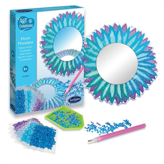 Crea tu Espejo Mosaico Diamantes de Plumas Art & Creations