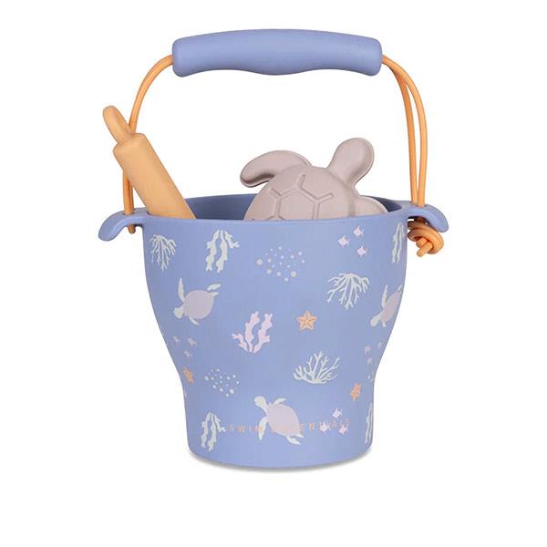 Set Juguetes Playa Silicona Animales Marinos Azul