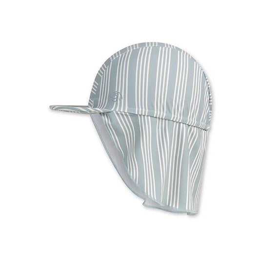 Gorro Protección Solar Rayas Verdes Claro Y Protección Cuello