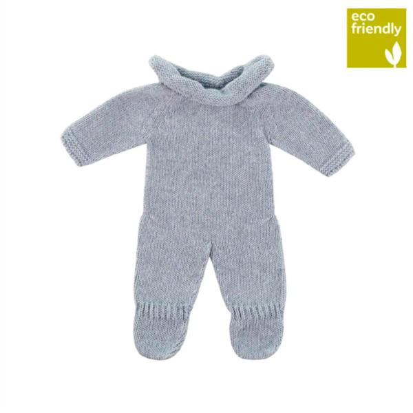 Pijama Punto Para Muñeco Miniland 32cm Azul - Gris