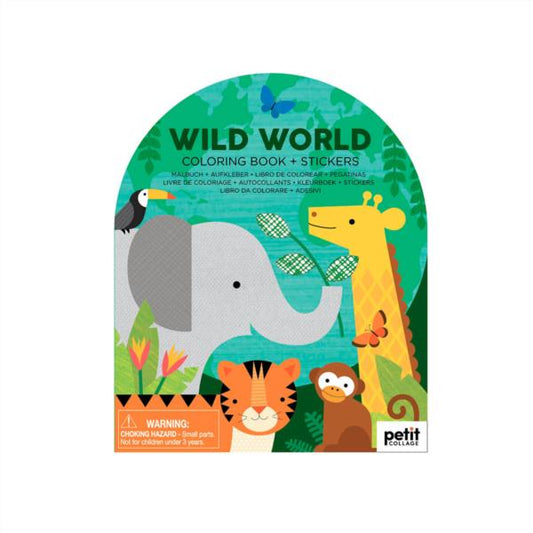 Libro Colorear + Adhesivos: Mundo Salvaje