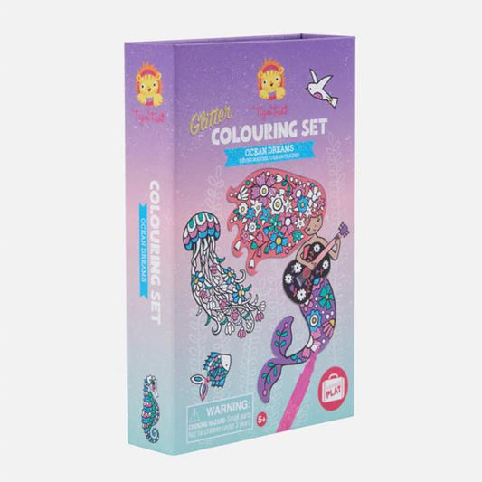Set Colorear Tiger Tribe Glitter Purpurina Océano