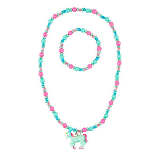 Conjunto Collar y Brazalete Aike Rosa y Verde Souza