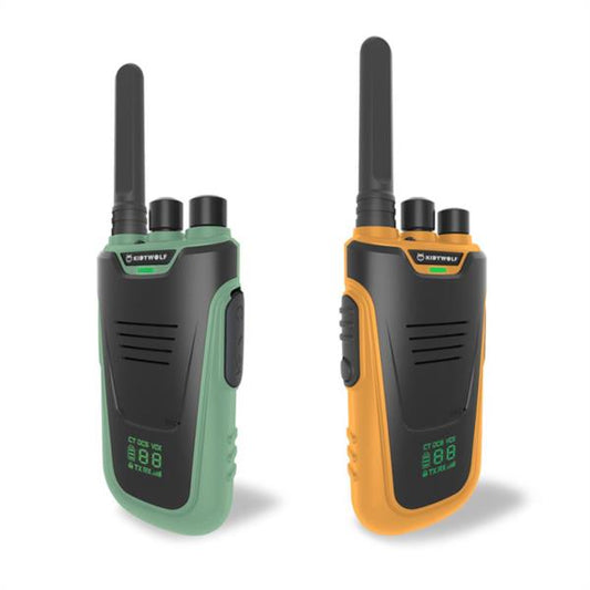 Walkie Talkies Kidywolf Verde Naranja - Cobertura hasta 6 km