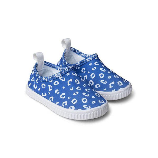 Zapatillas Antideslizantes Lycra Leopardo Azul