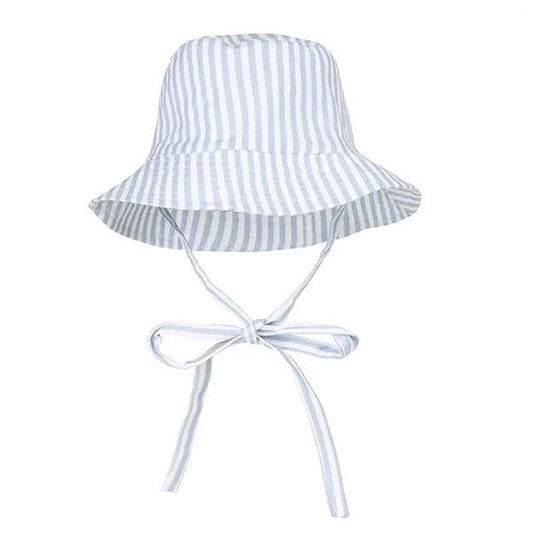 Gorro Protección Solar Rayado Azul Claro