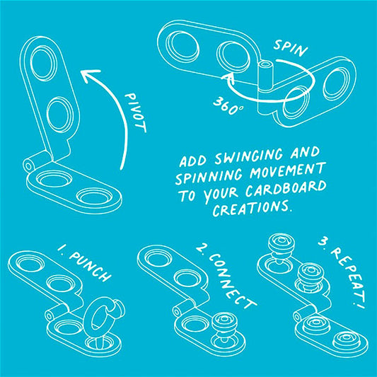 Bisagras Spin-Hinge 6 Piezas Makedo Crear Con Cartón