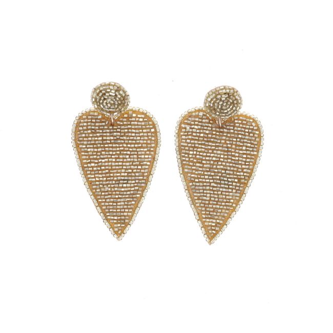 Pendientes Corazón Perlado Dorado