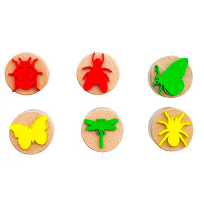 Sellos Plastilina Insectos Madera 6 Unidades Childgen
