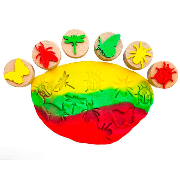 Sellos Plastilina Insectos Madera 6 Unidades Childgen