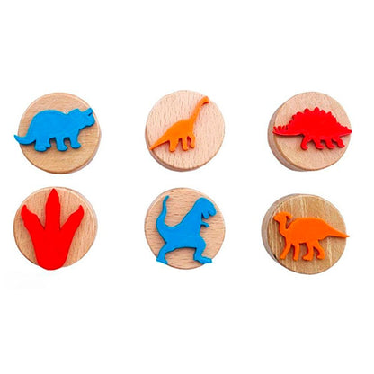 Sellos Plastilina Dinosaurios Madera 6 Unidades Childgen