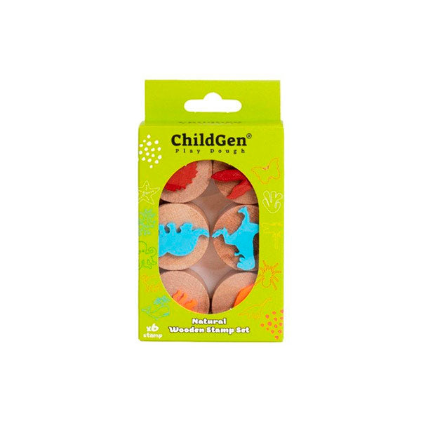 Sellos Plastilina Dinosaurios Madera 6 Unidades Childgen