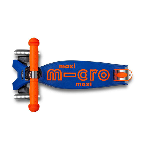 Patinete Micro Maxi Deluxe Plegable Neon Led Azul Naranja