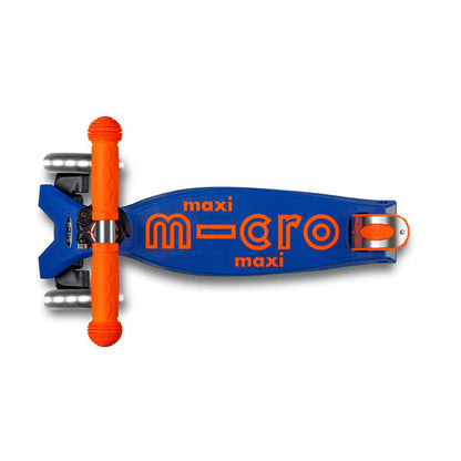 Patinete Micro Maxi Deluxe Plegable Neon Led Azul Naranja