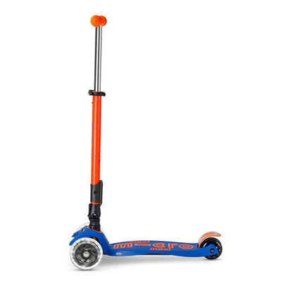 Patinete Micro Maxi Deluxe Plegable Neon Led Azul Naranja