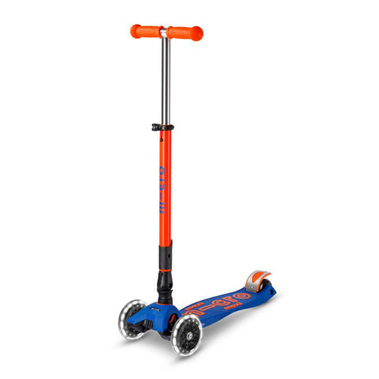 Patinete Micro Maxi Deluxe Plegable Neon Led Azul Naranja