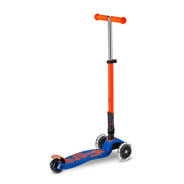 Patinete Micro Maxi Deluxe Plegable Neon Led Azul Naranja