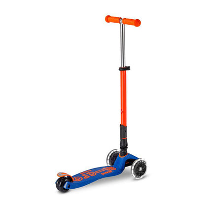 Patinete Micro Maxi Deluxe Plegable Neon Led Azul Naranja