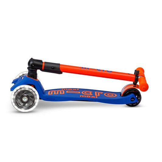 Patinete Micro Maxi Deluxe Plegable Neon Led Azul Naranja