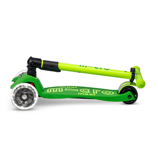 Patinete Micro Maxi Deluxe Plegable Neon Led Verde Amarillo