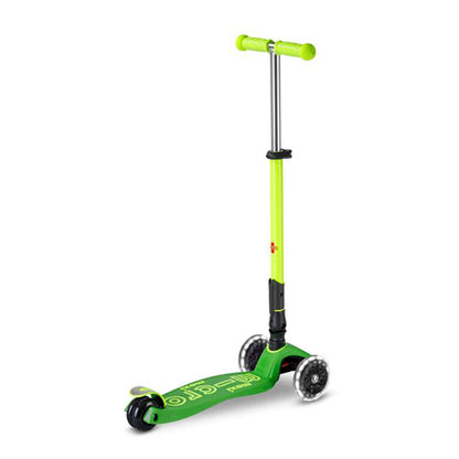 Patinete Micro Maxi Deluxe Plegable Neon Led Verde Amarillo