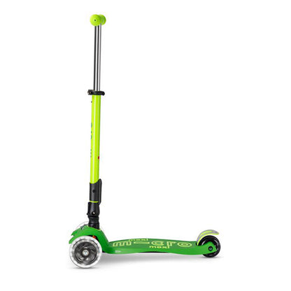 Patinete Micro Maxi Deluxe Plegable Neon Led Verde Amarillo