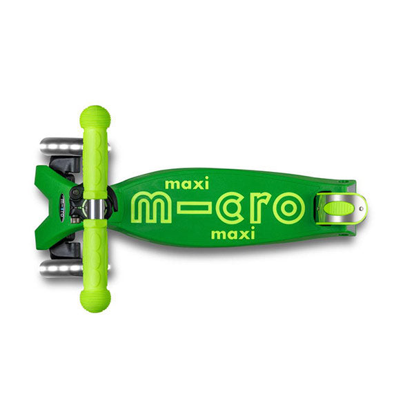 Patinete Micro Maxi Deluxe Plegable Neon Led Verde Amarillo