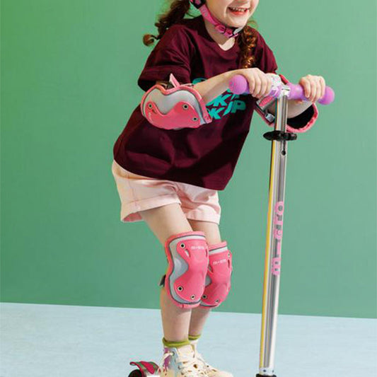 Pack Rodilleras y Coderas Reflectantes Patinetes Micro Rosa Talla M
