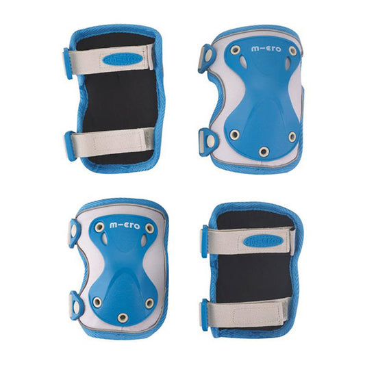 Pack Rodilleras y Coderas Reflectantes Patinetes Micro Azul Talla M