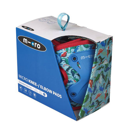 Pack Rodilleras y Coderas Patinetes Micro Dinosaurio Talla S