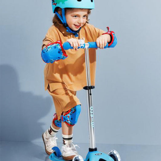 Pack Rodilleras y Coderas Patinetes Micro Dinosaurio Talla S