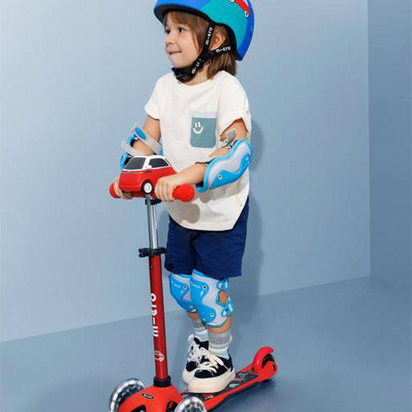 Pack Rodilleras y Coderas Reflectantes Patinetes Micro Azul Talla M