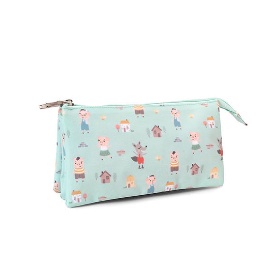 Estuche Escolar Tutete 3 Compartimentos The Three Little Pigs