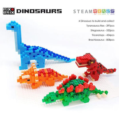 Bloques Pix Brix Dinosaurs Triceratops 454 Piezas Pixel Art