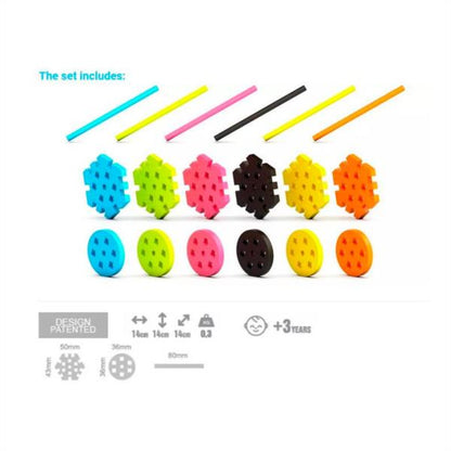 Bloques Meli Basic Constructor Set 60 Piezas Palos Y Ruedas